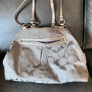 Coach Gray Signature Shoulder Bag